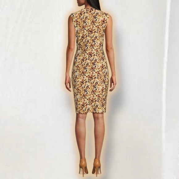 NWT Kasper ‘Naomi’ Everyday Knit Surplice Dress in “Daffodil / Vanilla Ice” 20W - Picture 5 of 16